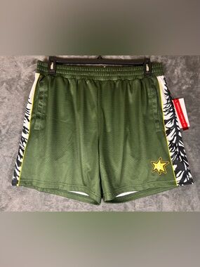 Baseball Lifestyle 101 Forest Shorts Green Tiger Stripe Mesh Adult Large